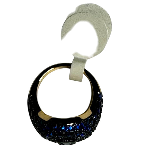 Barzel Blue Crystal & 18k Gold-Plated Studded Ring - Size 5 - Women's - New