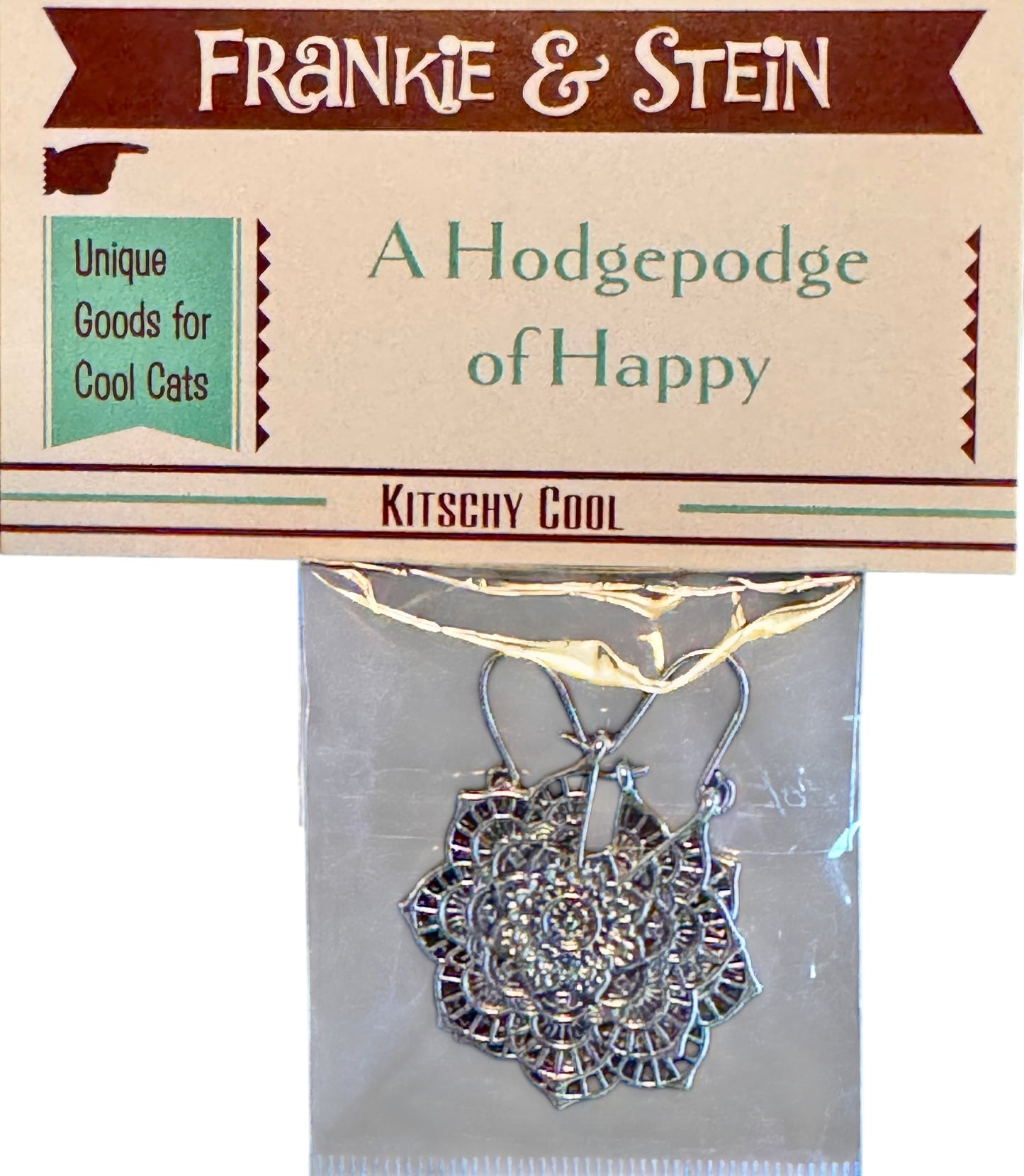 Silvertone Floral Hoop Earrings