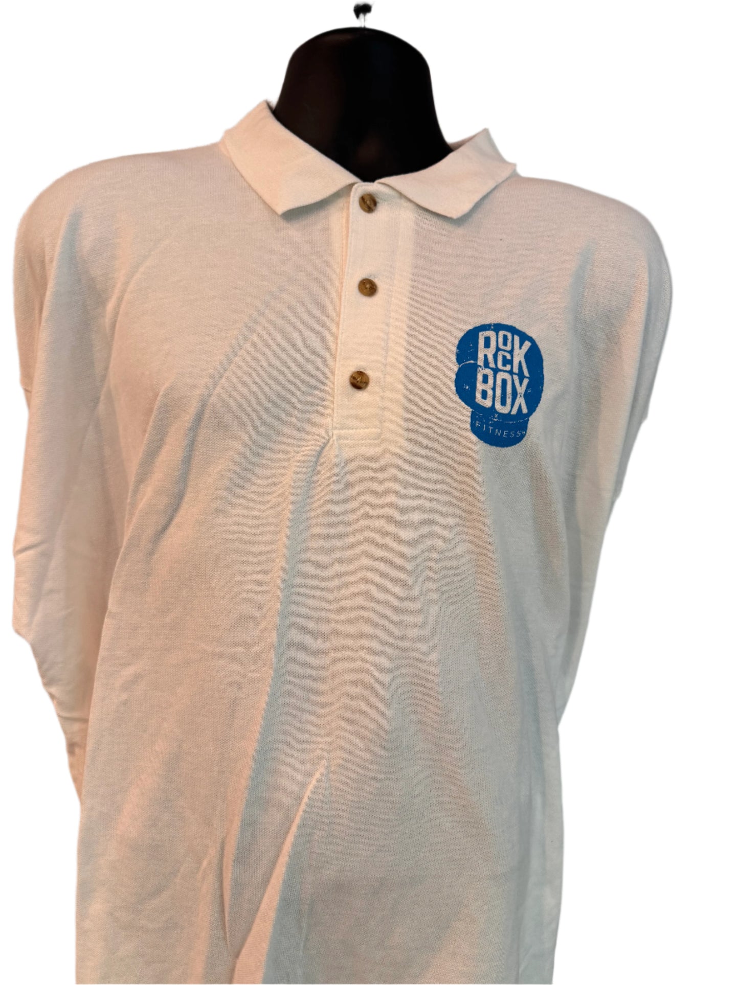 RockBox Fitness - Long Sleeve Cotton Polo Shirt by Gildan - New