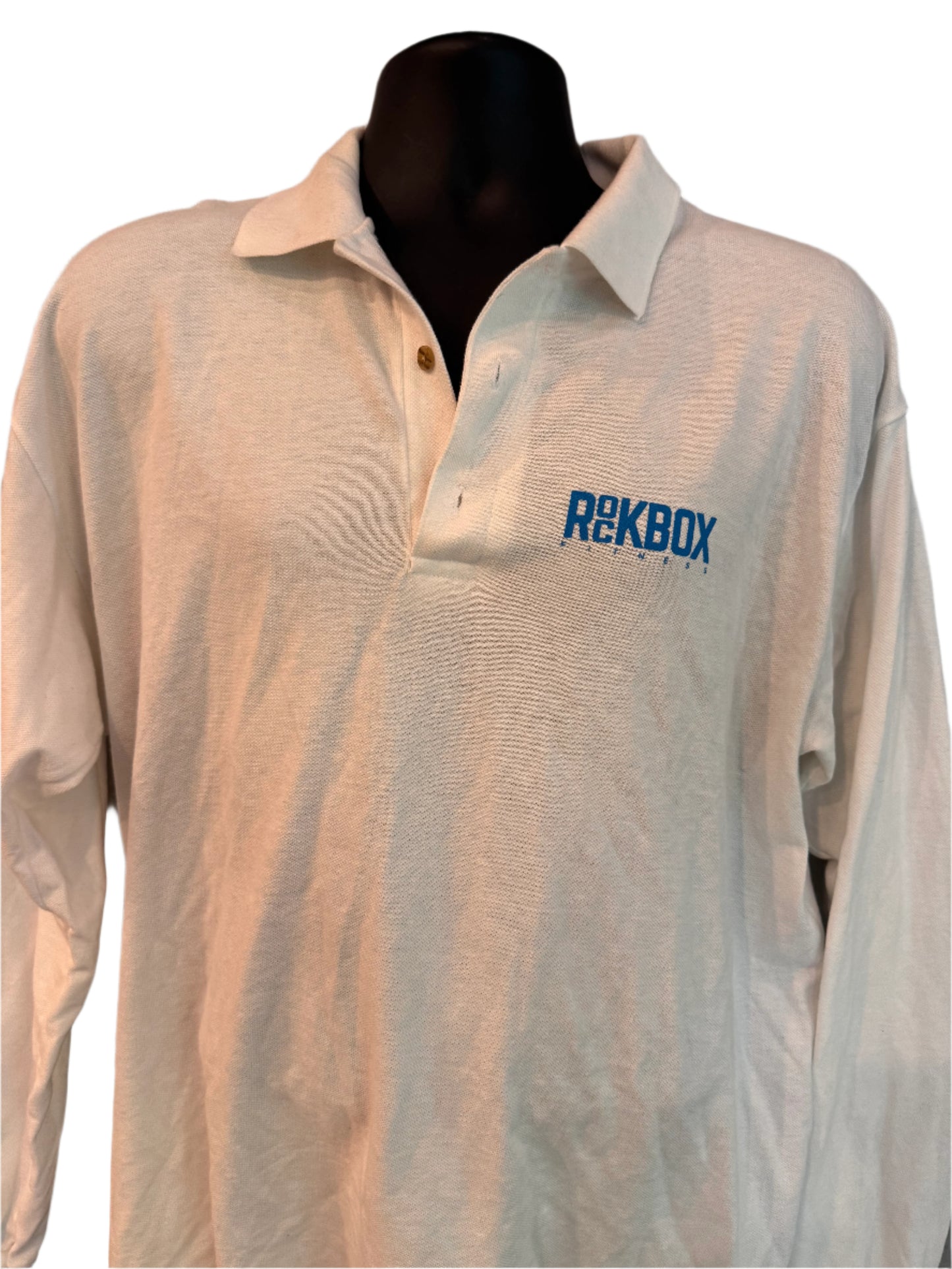 RockBox Fitness - Long Sleeve Cotton Polo Shirt by Gildan - New