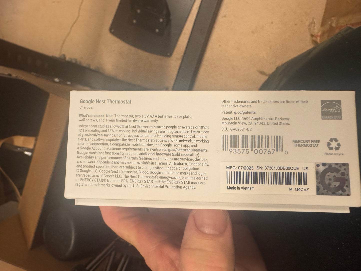 Nest Thermostat - Smart Programmable Wi-Fi Thermostat - Charcoal - New