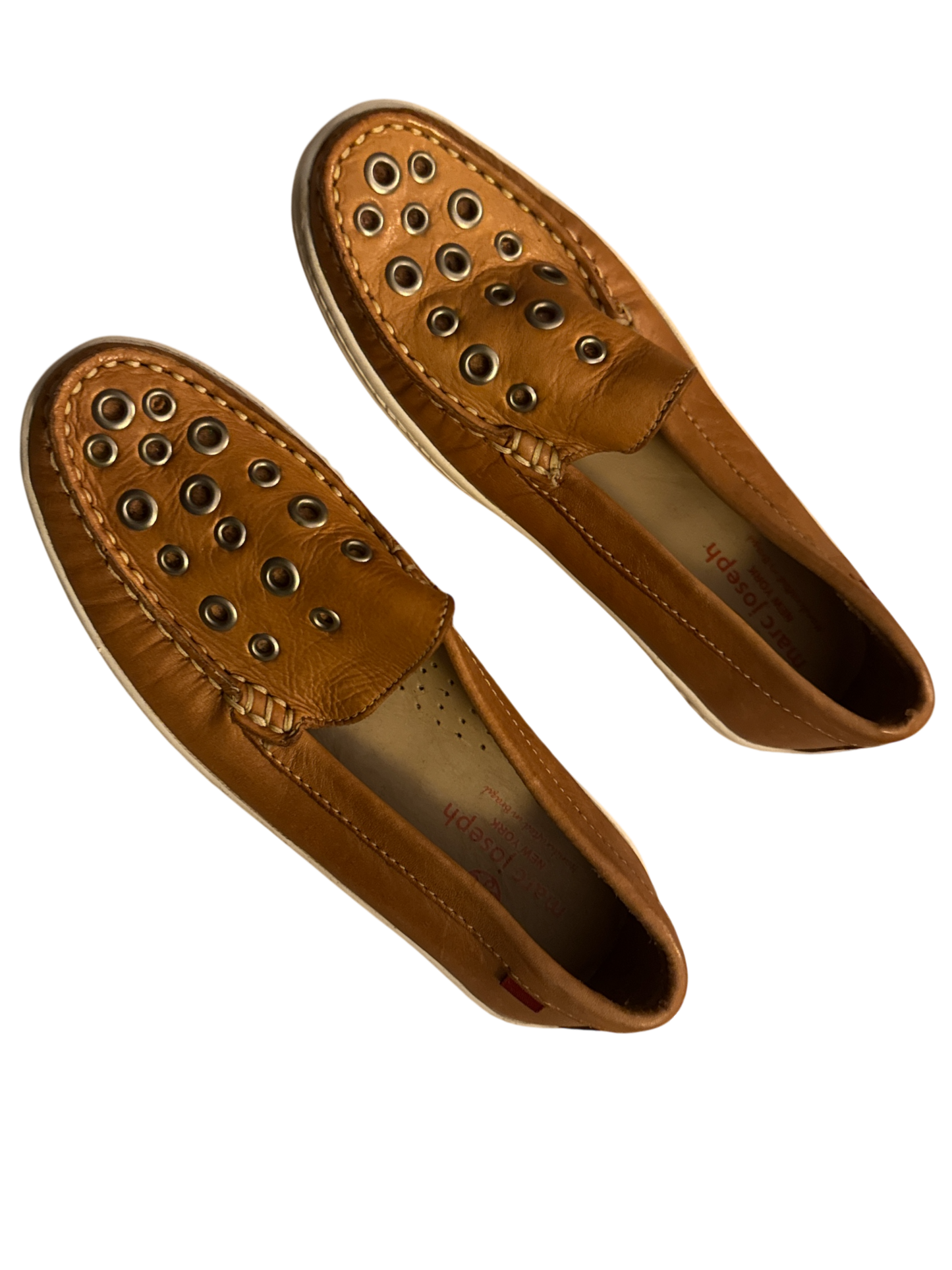 Marc Joseph Womens / Girls Park Ave Leather Slip On Loafers Size 2 - Tan - New