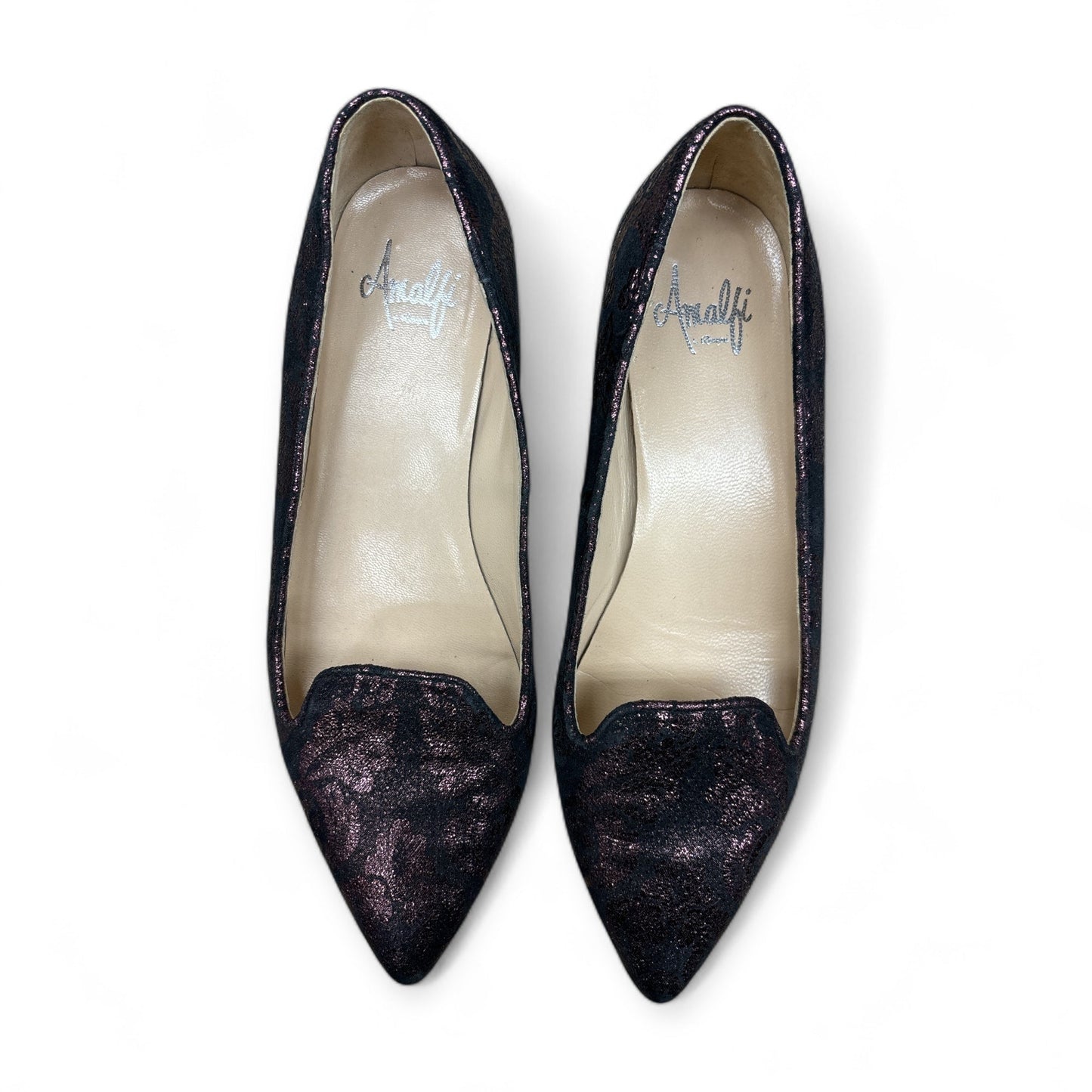 Shoes Flats In Black & Purple, Size: 7.5