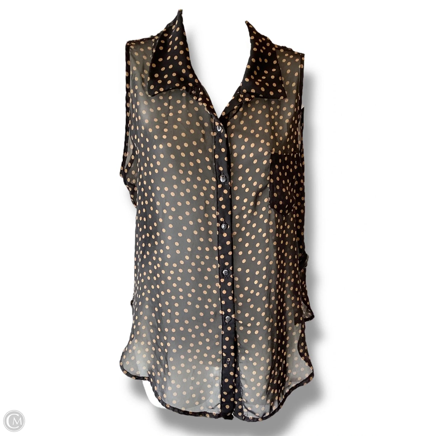 Top Sleeveless By Sweet Rain In Polkadot Pattern, Size: M