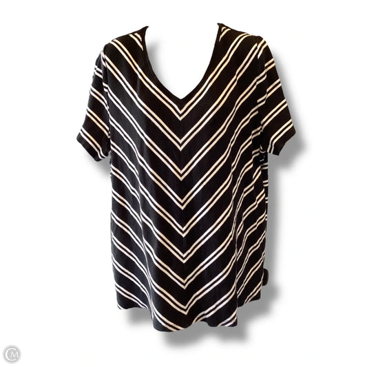 Top Short Sleeve By Talbots In Striped Pattern, Size: 3x