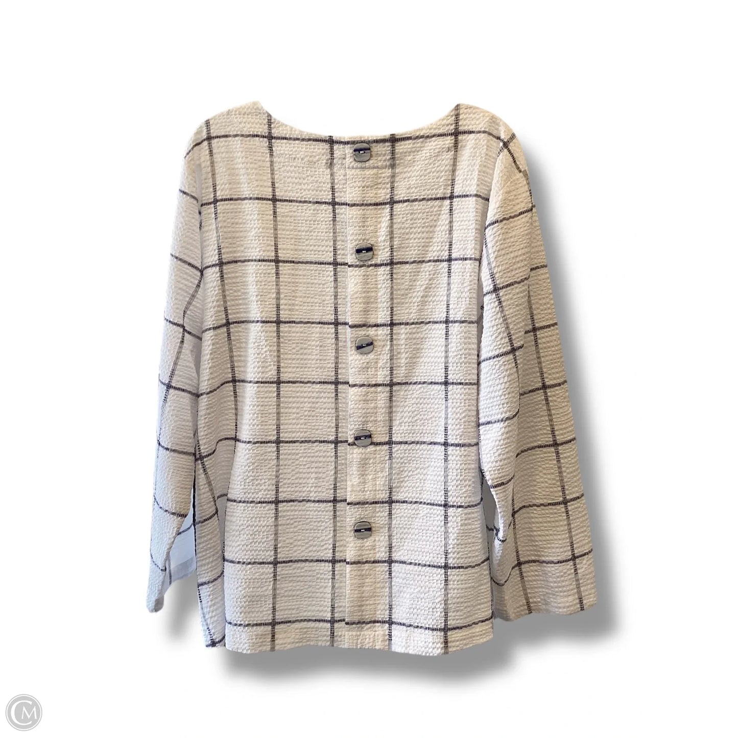 Top 3/4 Sleeve By Habitat In Blue & White, Size: Xxl