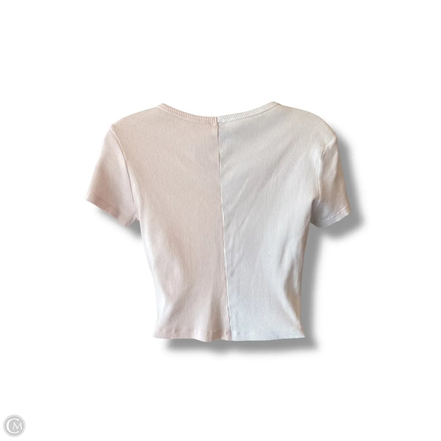 Top Short Sleeve In Pink & White, Size: L