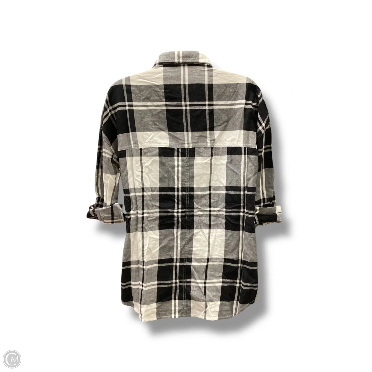 Top Long Sleeve By Old Navy In Plaid Pattern, Size: Mp