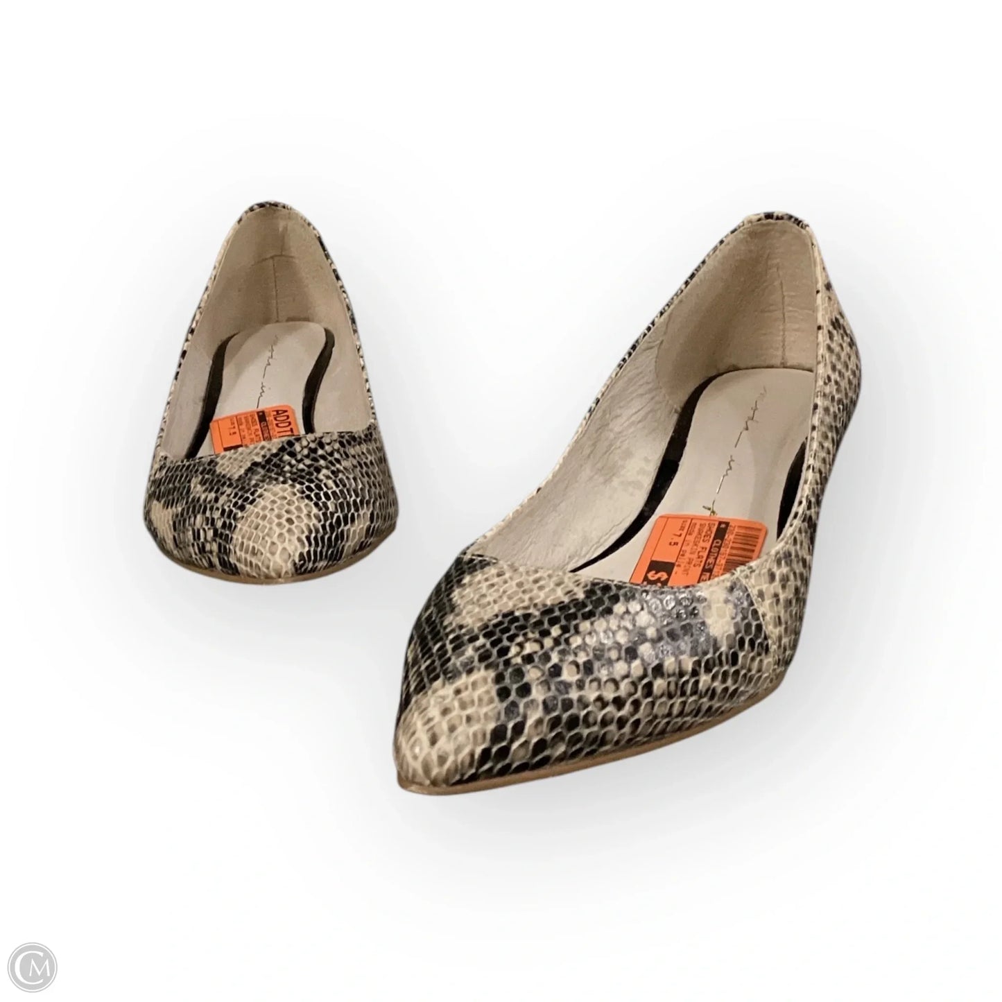 Shoes Flats In Snakeskin Print, Size: 7.5