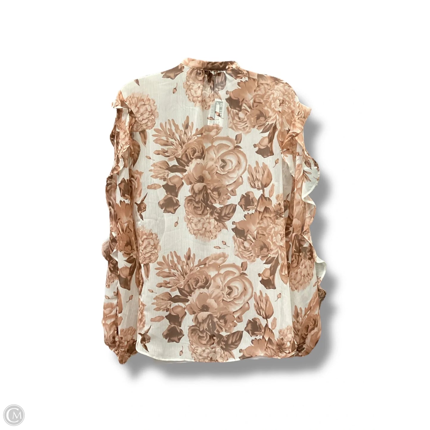 Top Long Sleeve By Express In Floral Print, Size: M