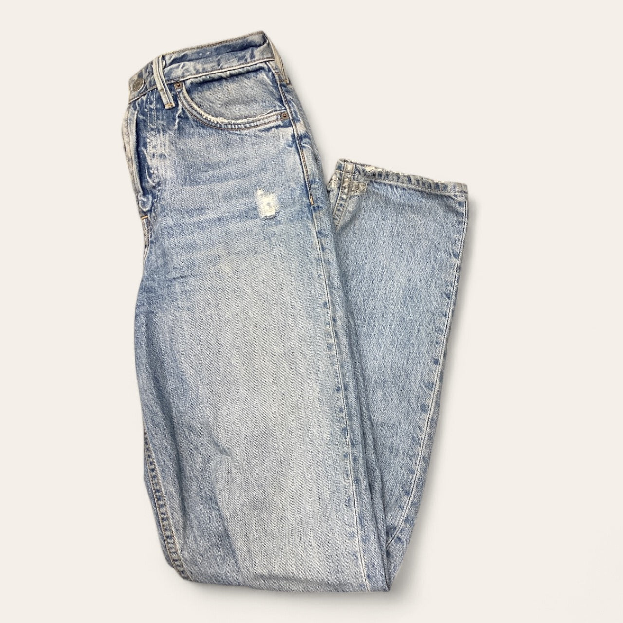 Jeans Straight In Blue Denim, Size: 0