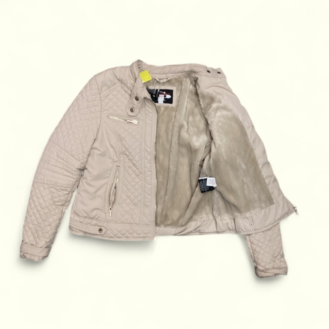Jacket Puffer & Quilted In Beige, Size: M