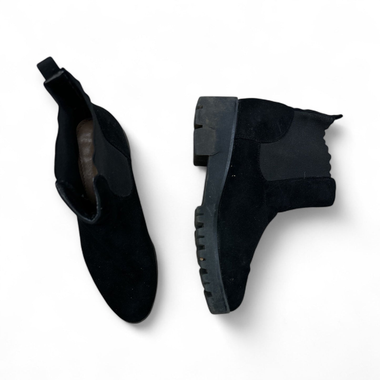 Boots Ankle Flats In Black, Size: 9
