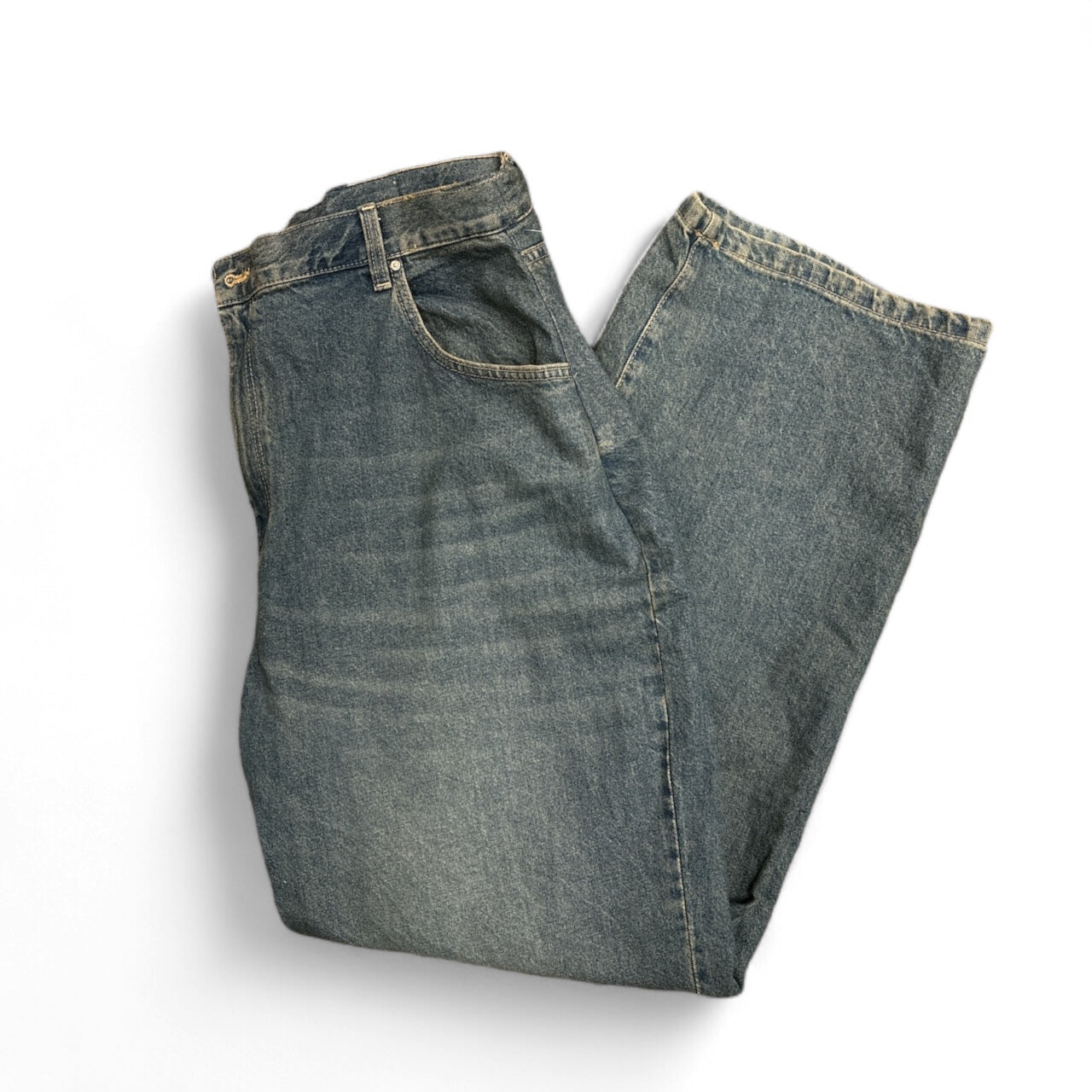 Jeans Wide Leg In Blue Denim, Size: L