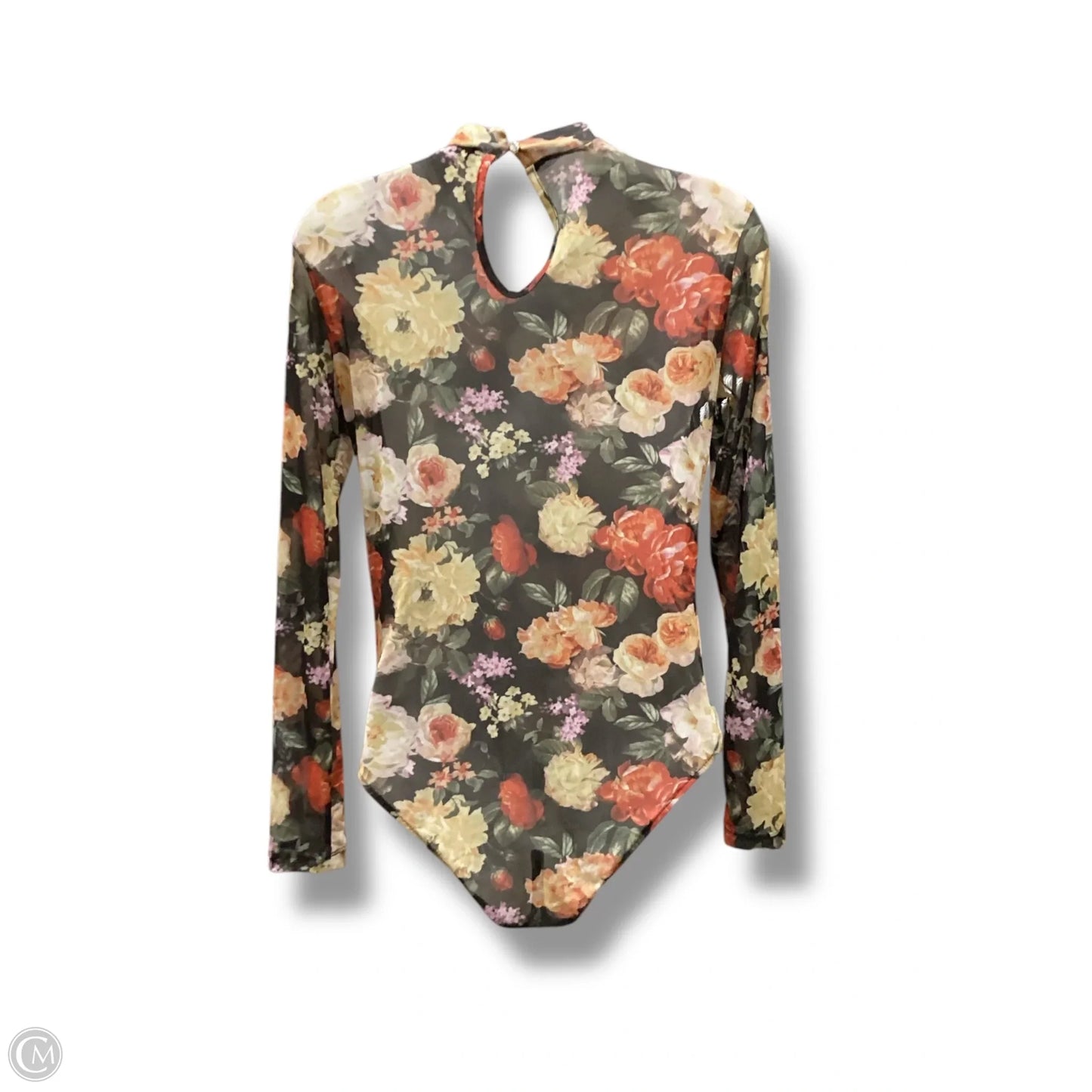 Bodysuit By Clothes Mentor In Floral Print, Size: L