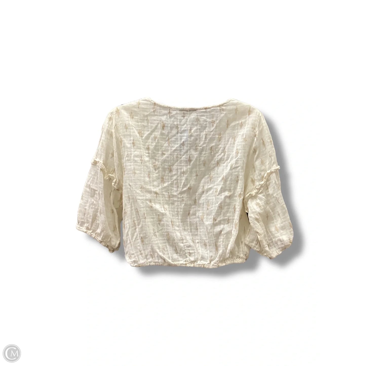 Top Short Sleeve By American Eagle In Cream, Size: M