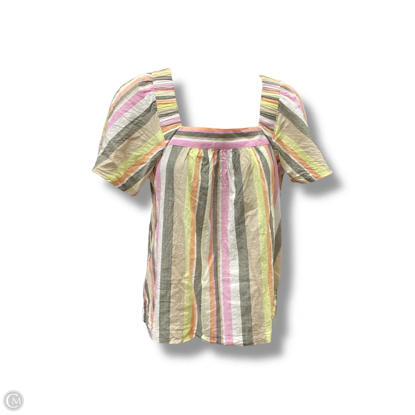 Top Short Sleeve By Loft In Striped Pattern, Size: Xxsp