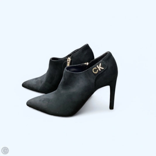 Boots Ankle Heels By Calvin Klein In Navy, Size: 5.5