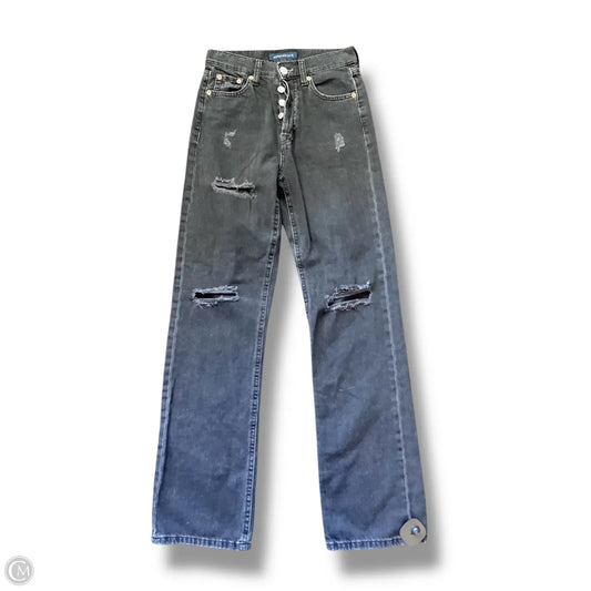 Jeans Straight By Aeropostale In Black Denim, Size: 0p
