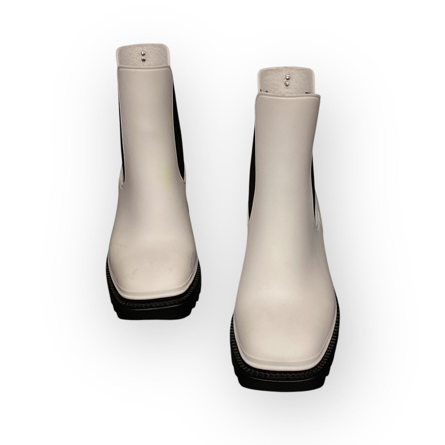 Boots Ankle Heels In Black & White, Size: 7