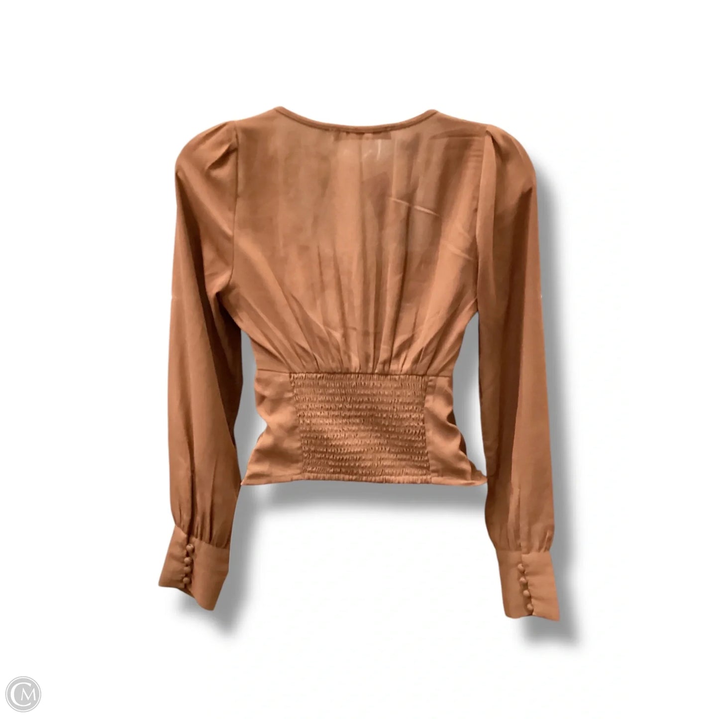 Top Long Sleeve By Abercrombie And Fitch In Brown, Size: Xxs