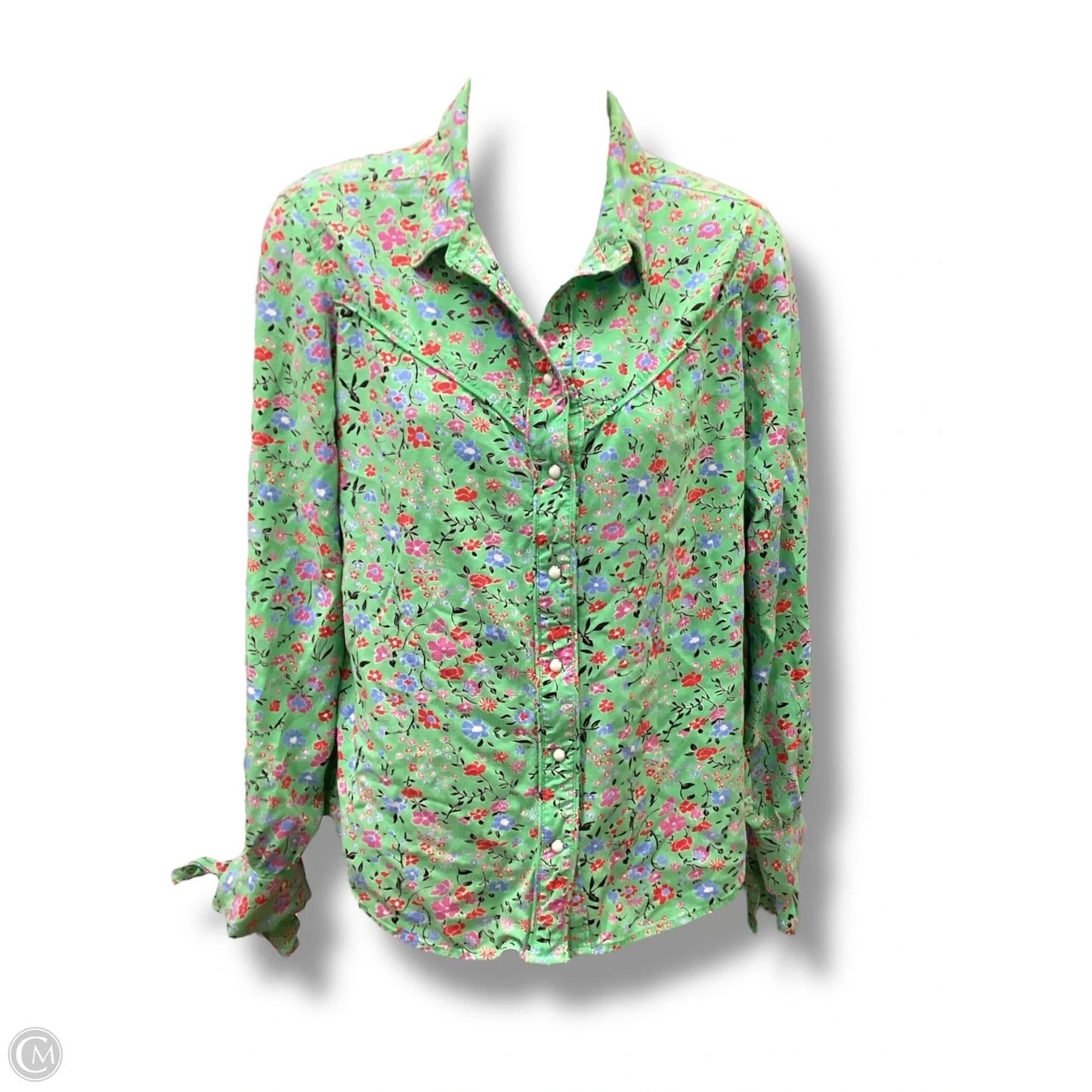 Blouse Long Sleeve By Levis In Floral Print, Size: M