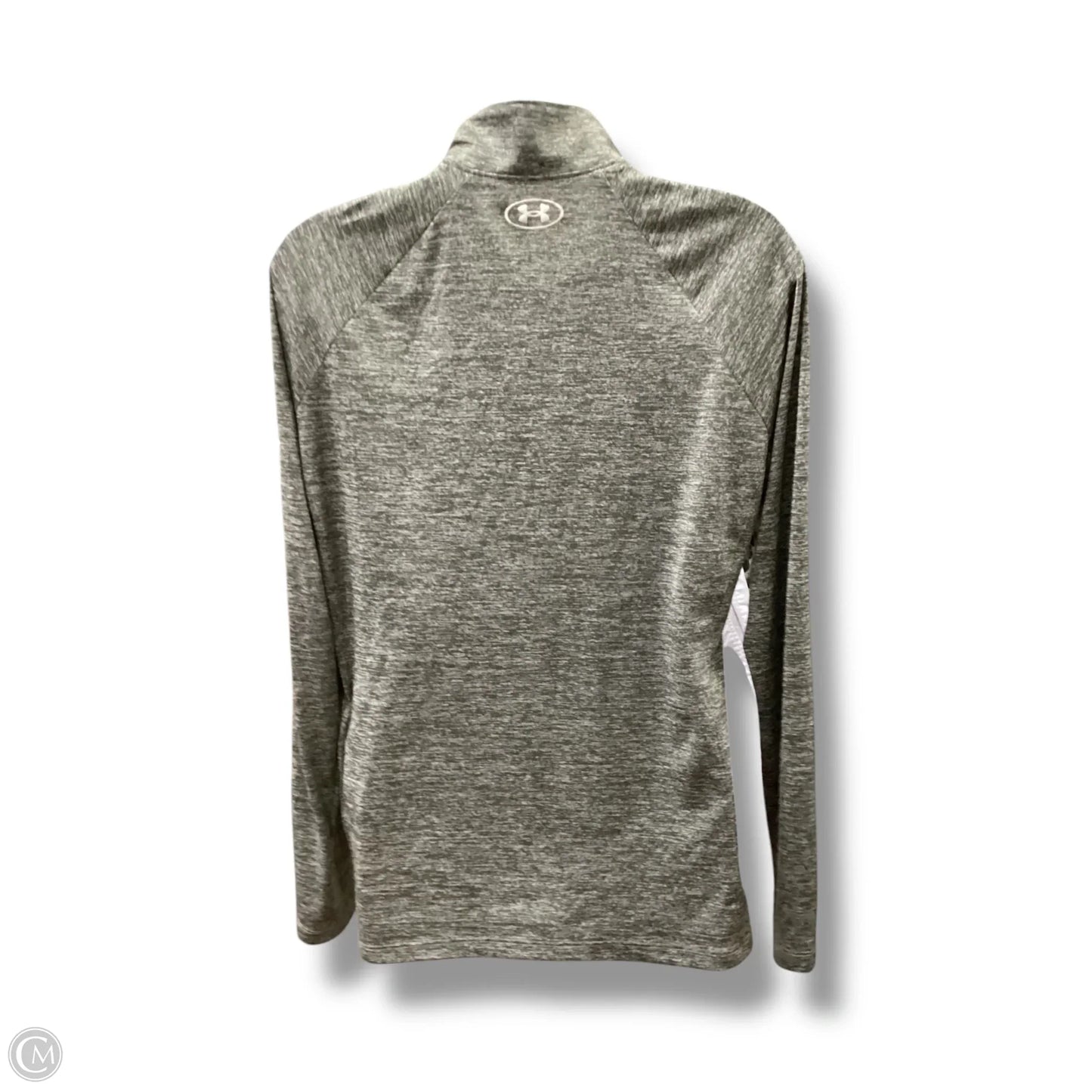 Athletic Top Long Sleeve Collar By Under Armour In Grey, Size: M
