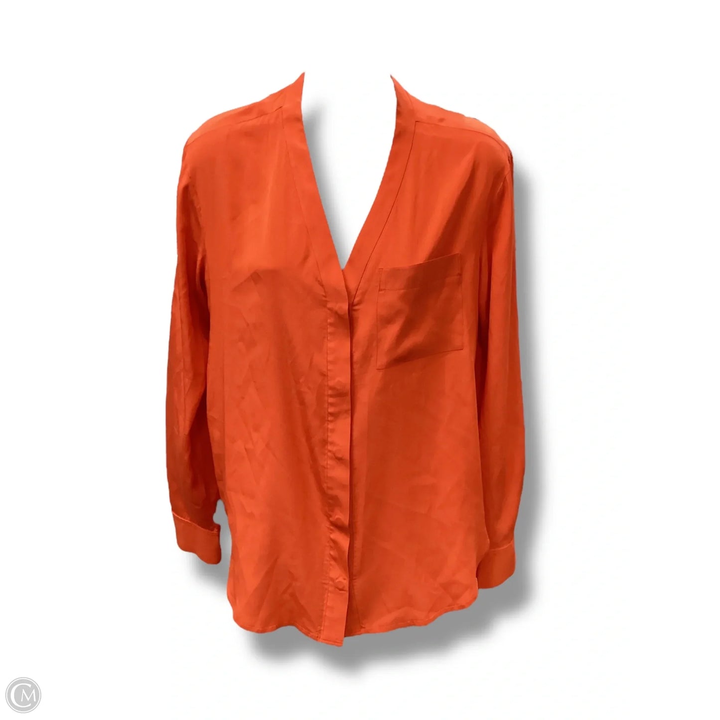 Top Long Sleeve By Dkny In Orange, Size: S