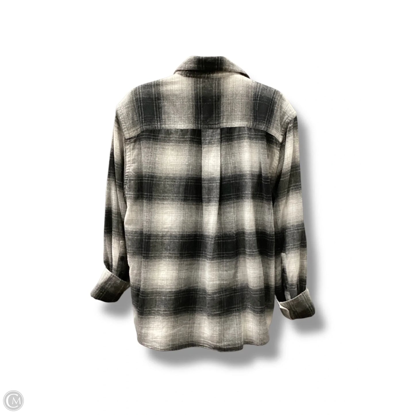 Top Long Sleeve By Banana Republic In Black & White, Size: L