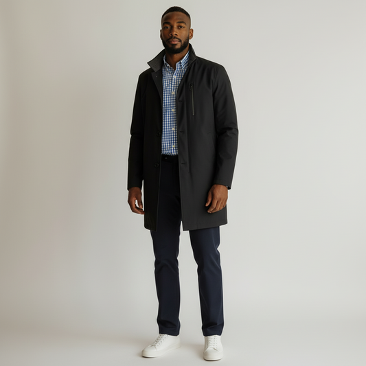 Mens John W. Nordstrom Modern Rain Jacket Outerwear - Blue XL