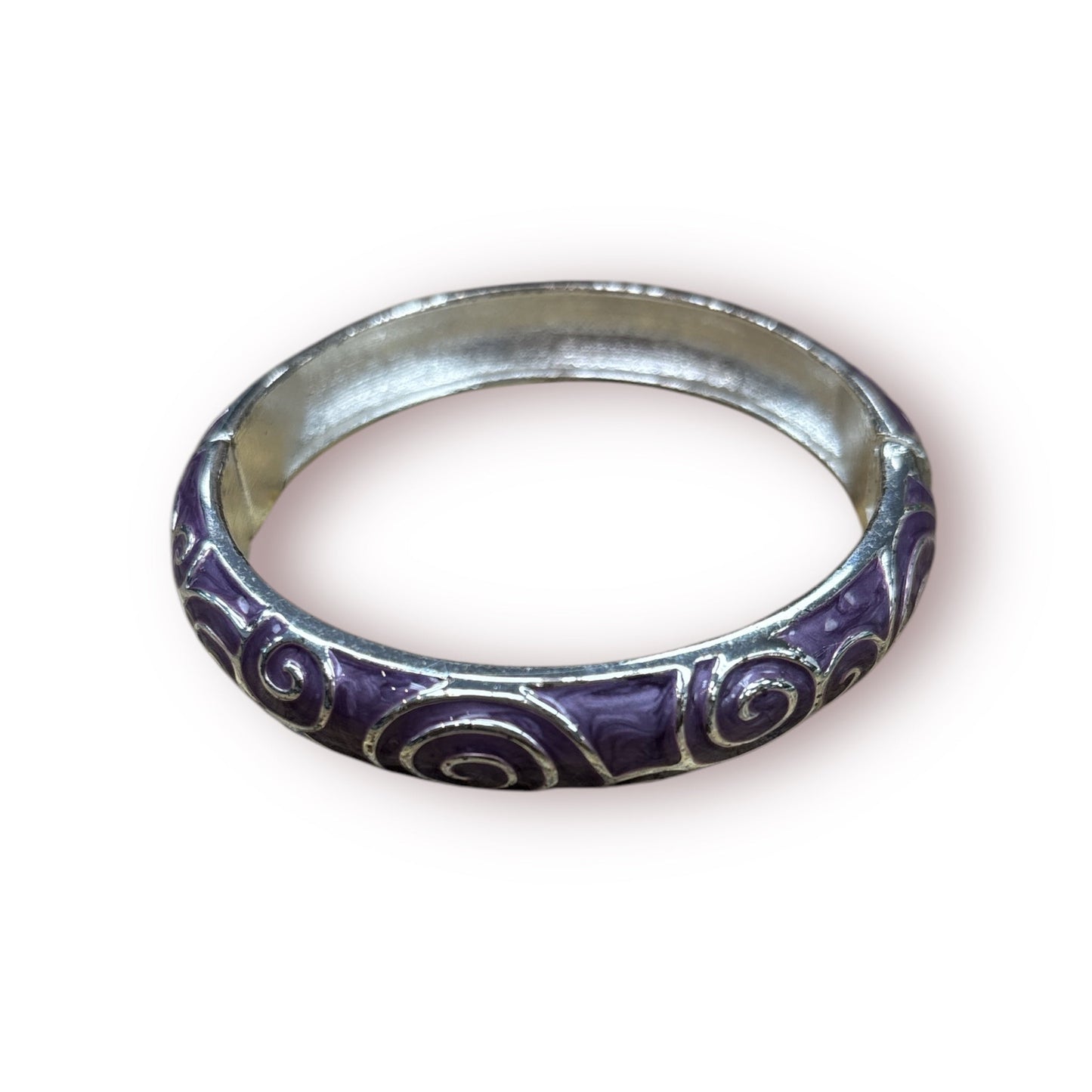 Bracelet Cuff In Purple & Silver, Size:0