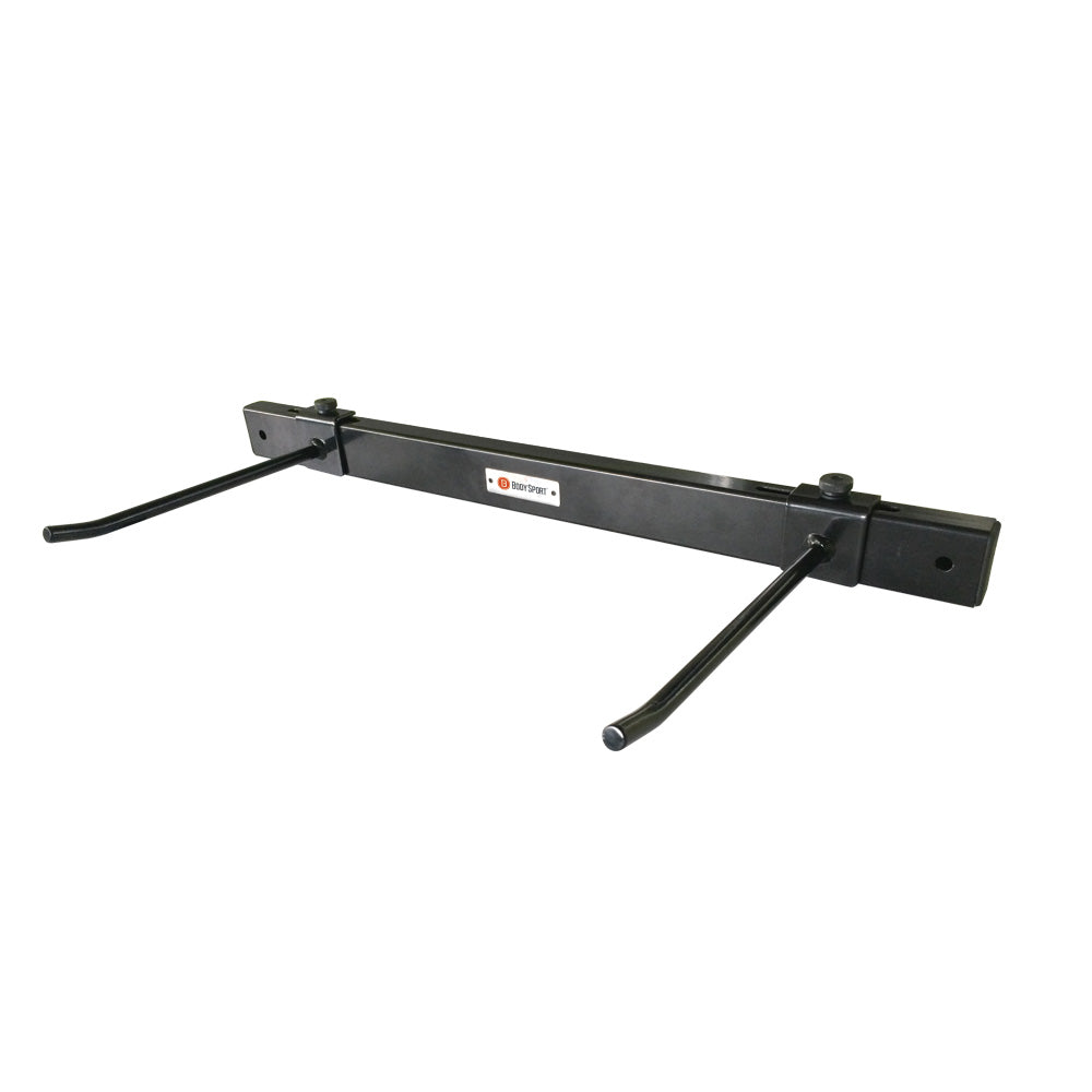 WALL MOUNTED ADJUSTABLE MAT RACK, BLACK - Used
