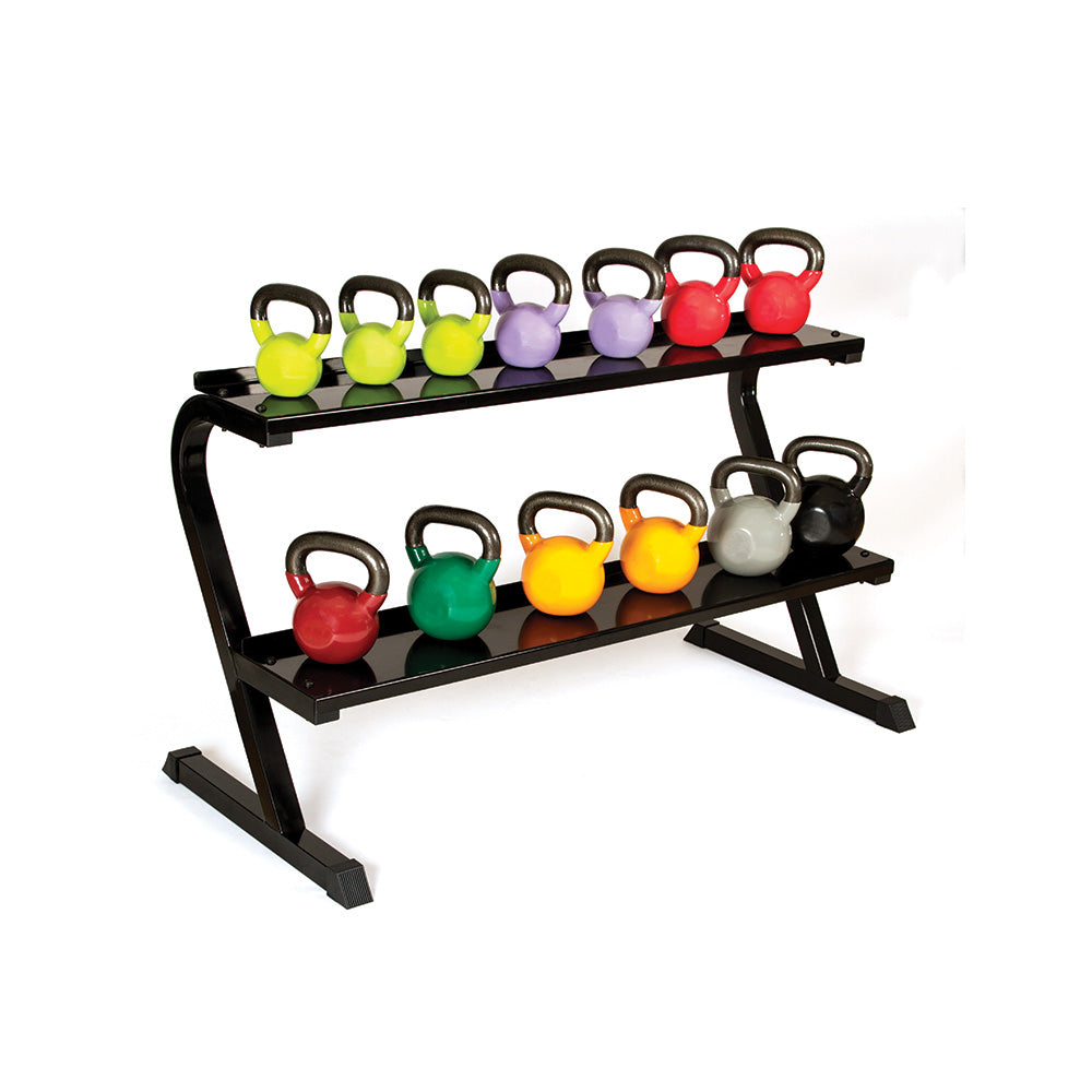 KETTLEBELL RACK, 33" X 27" X 57", HOLDS 14 KETTLEBELLS (EACH SHELF HOLD 200LBS) - Used