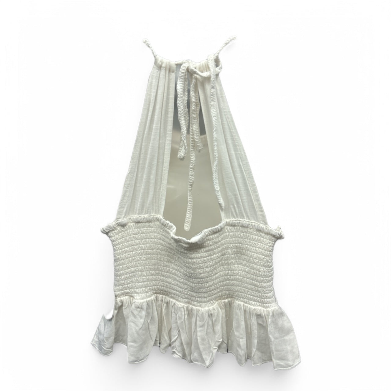 Top Sleeveless Basic In White, Size:S