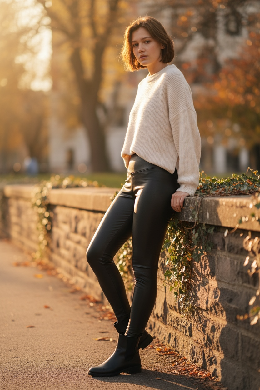 Spanx Leggings - Black - Size L