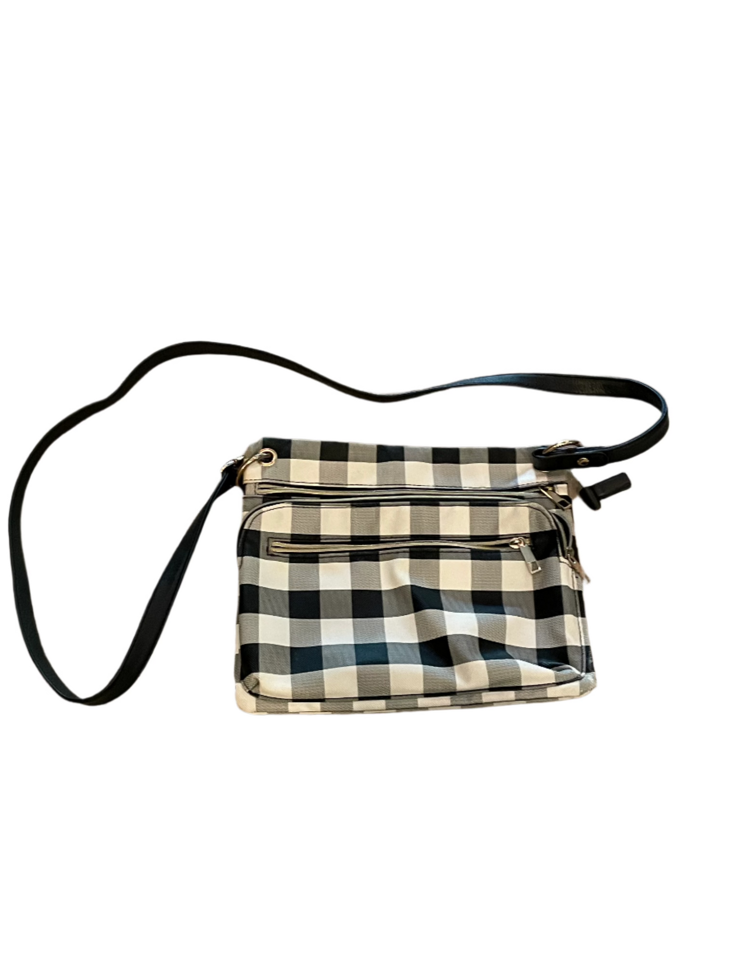 Crossbody  In Plaid Pattern, Size:Medium