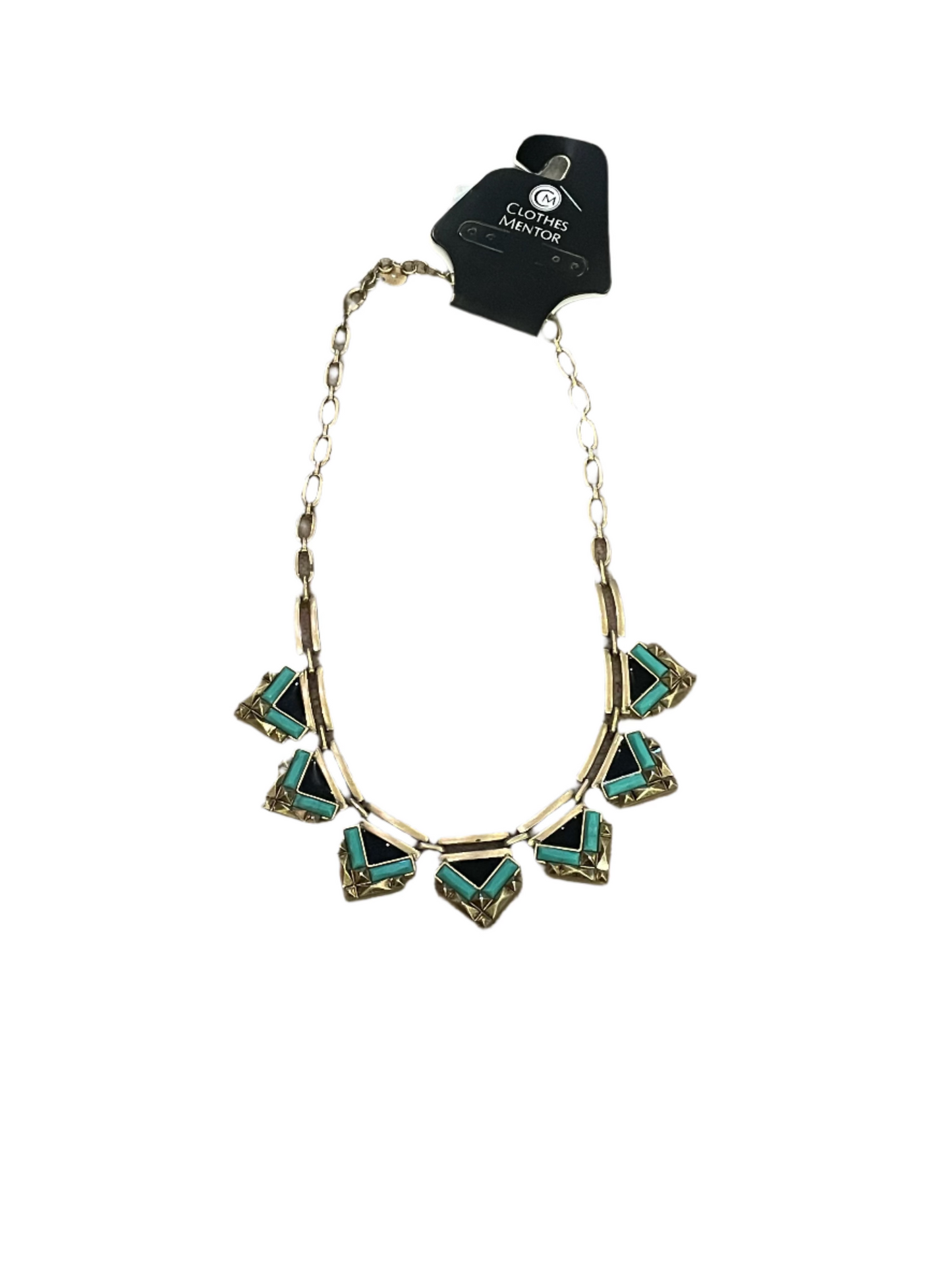 Necklace Choker & Collar  In Gold & Green, Size:0