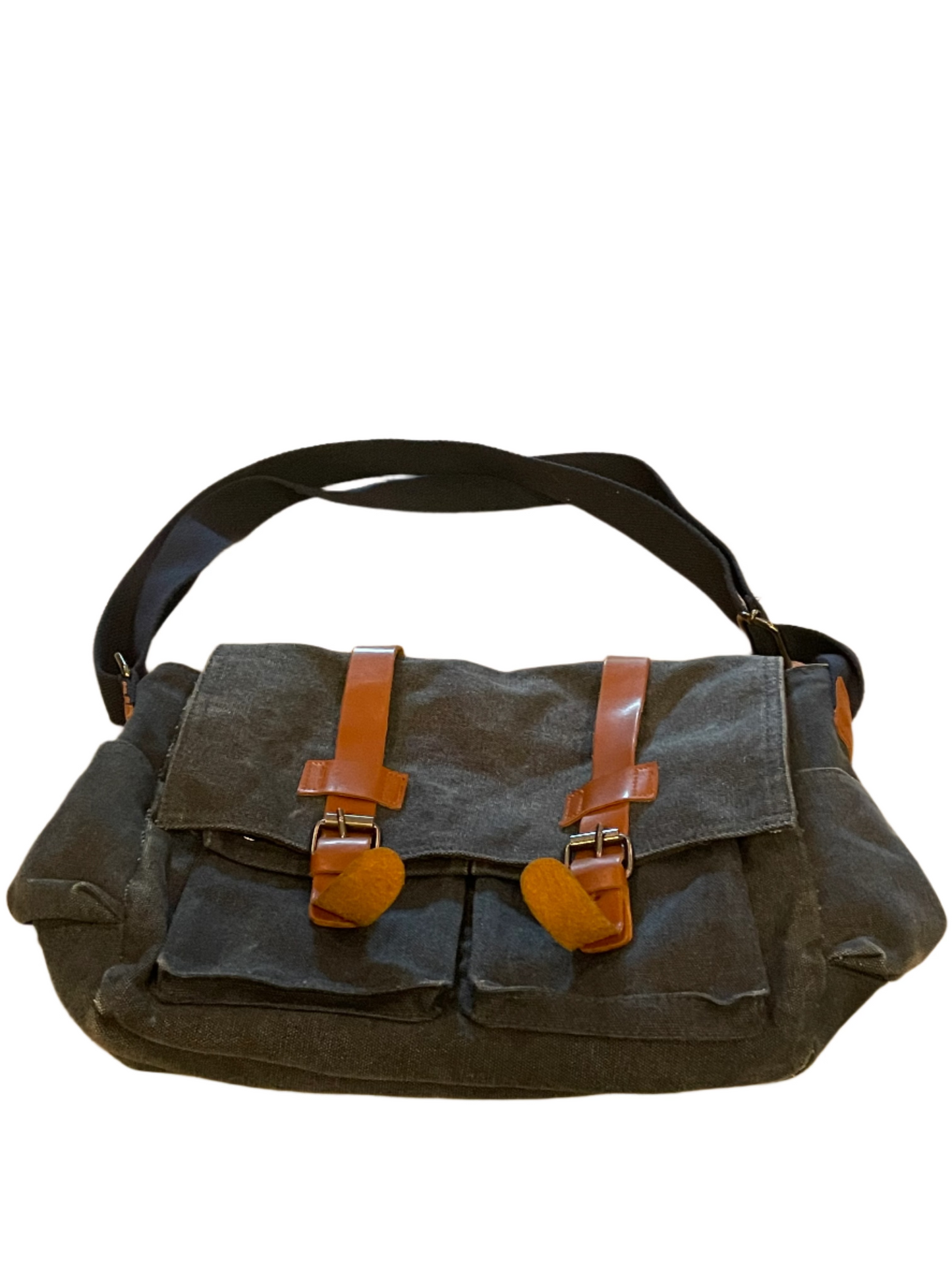 Laptop Bag  In Blue Denim, Size:Small