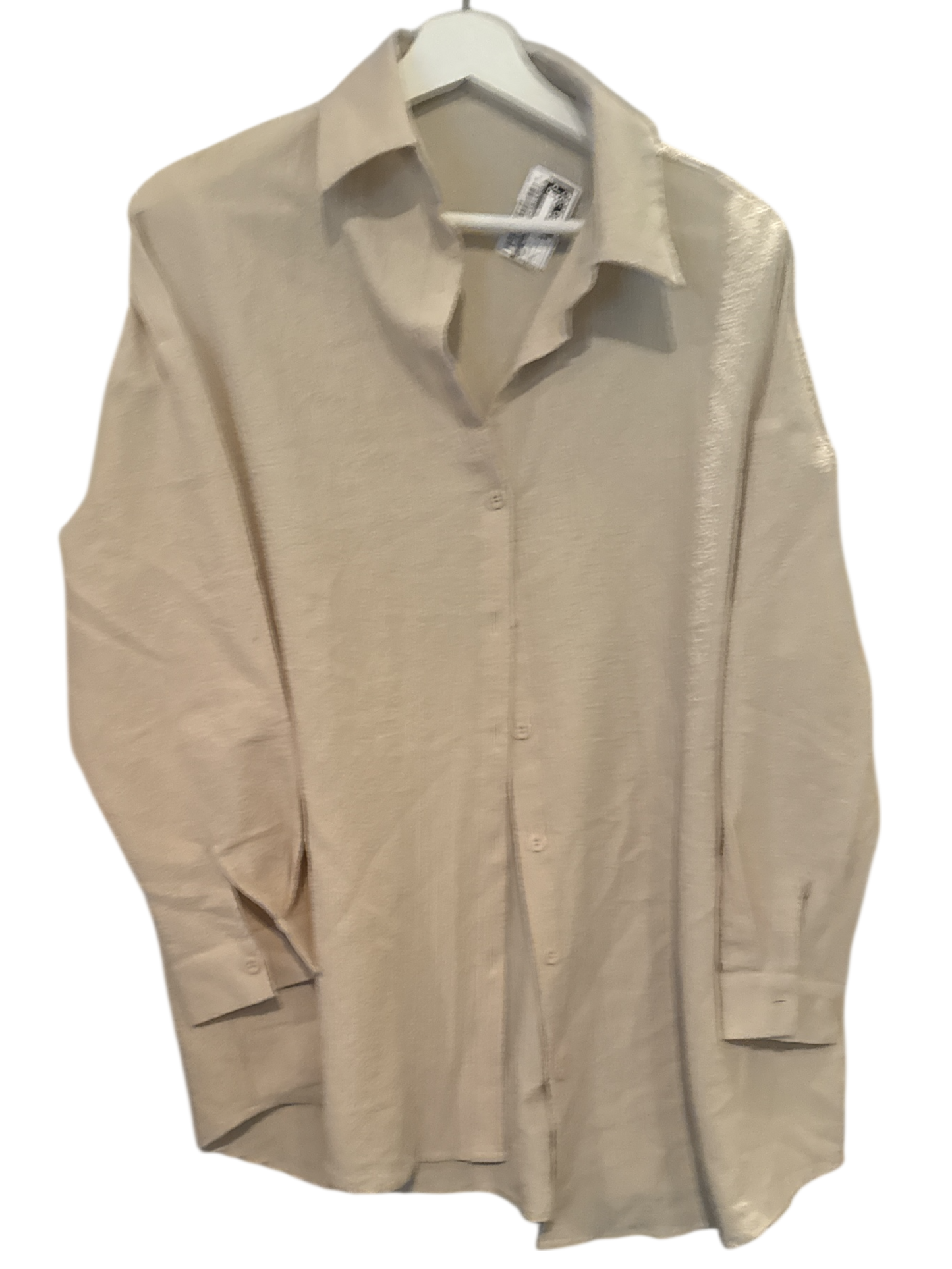 Top Long Sleeve In Cream, Size:L