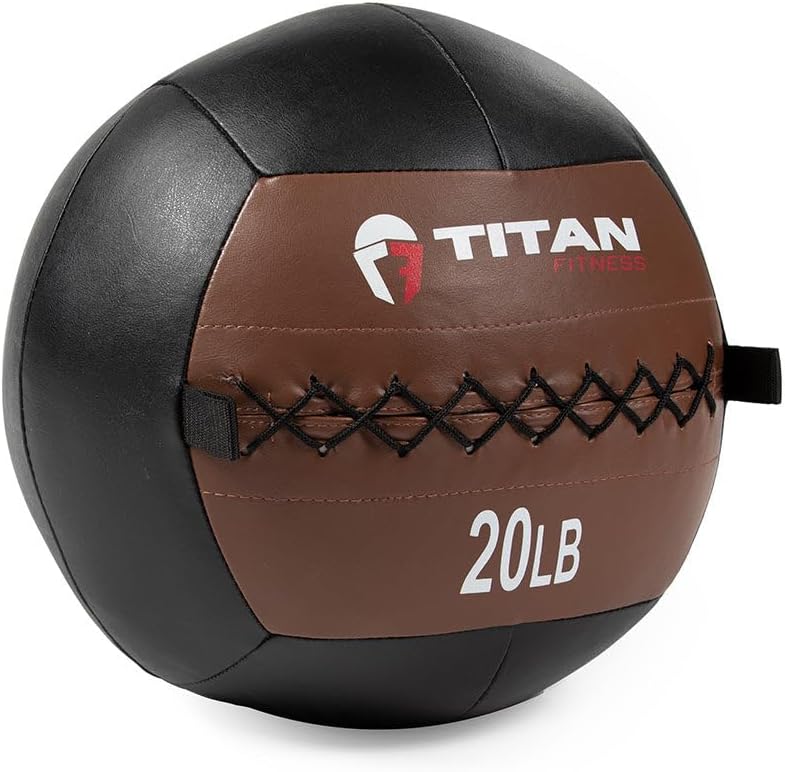 Titan Fitness 20lb soft Leather Medicine Wall Ball Durable, Endurance, Cardio, Core Strength - Used