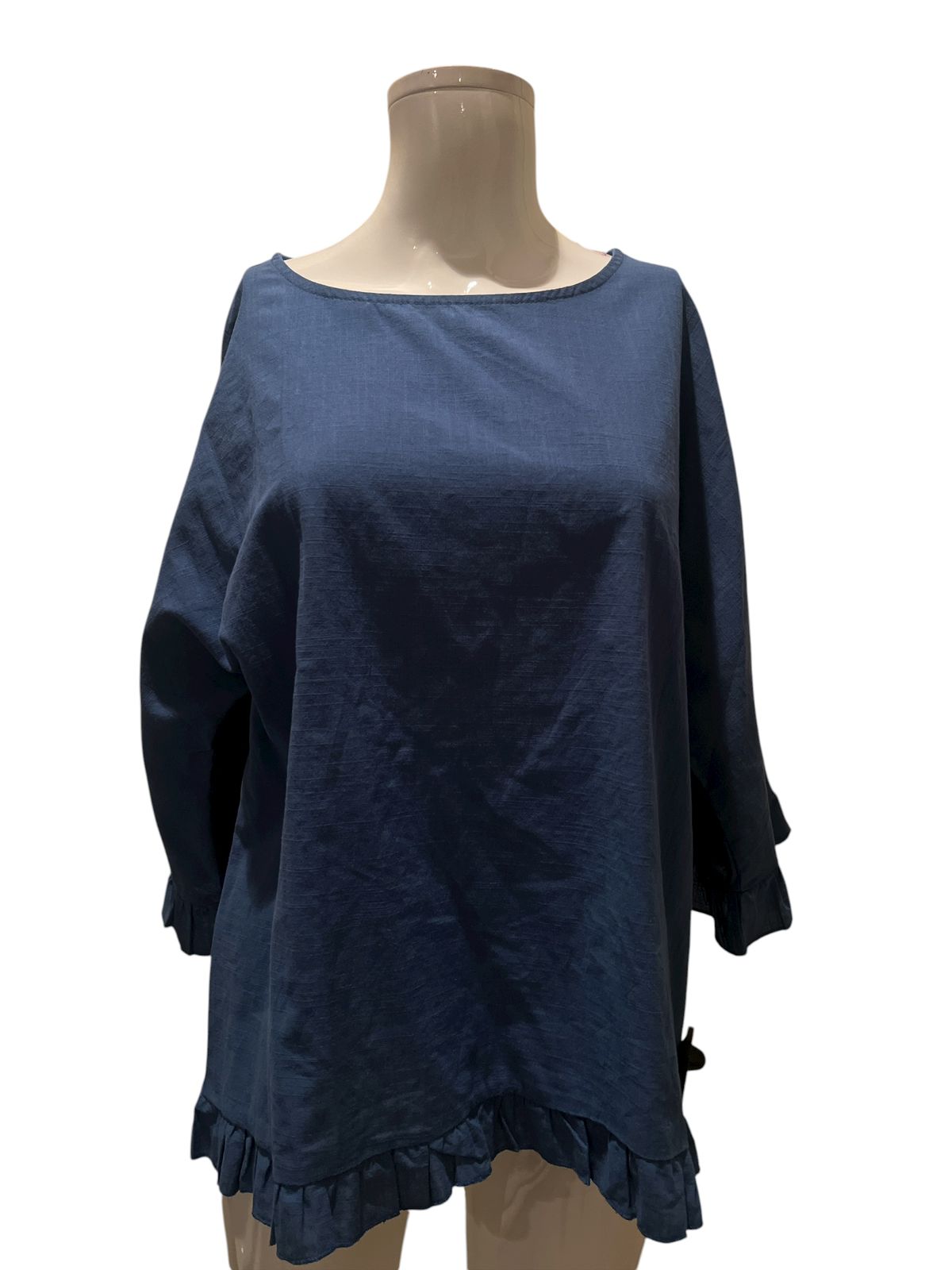 Top 3/4 Sleeve By Clothes Mentor In Blue, Size:L