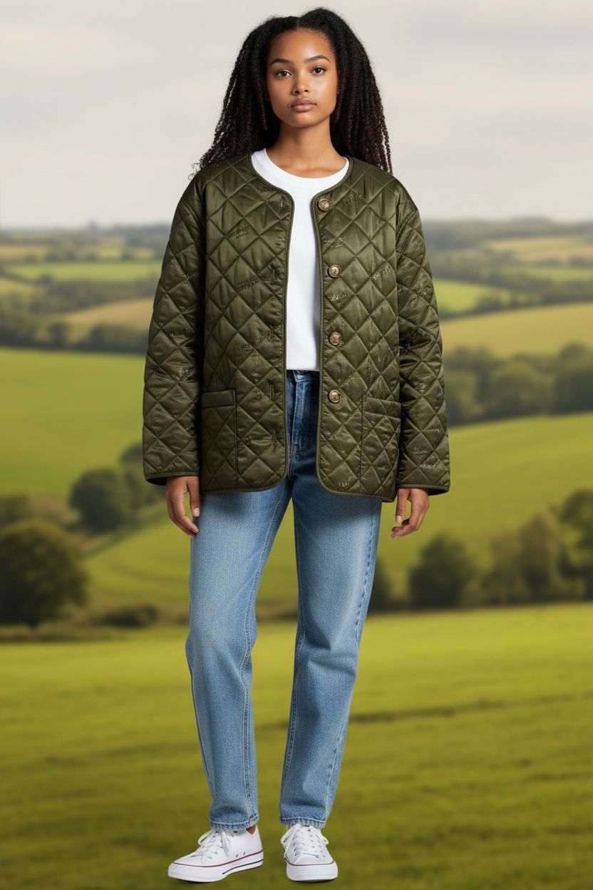 Designer BURBERRY London Quilted Jacket Nova Check Lined Size L