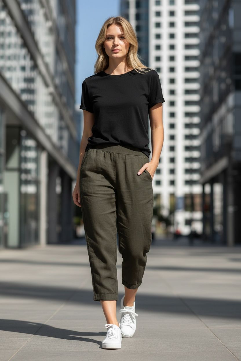 Pants Linen By Ann Taylor In Green, Size: Xl