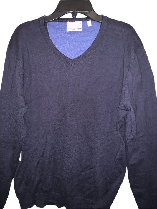 New - Men's Cashmere V-Neck Sweater - NAVY - MEDIUM