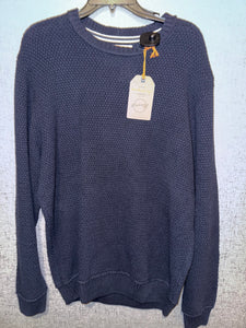 New - Men's Weatherproof Vintage Crew Neck Long Sleeve Knit Sweater - Navy - XL