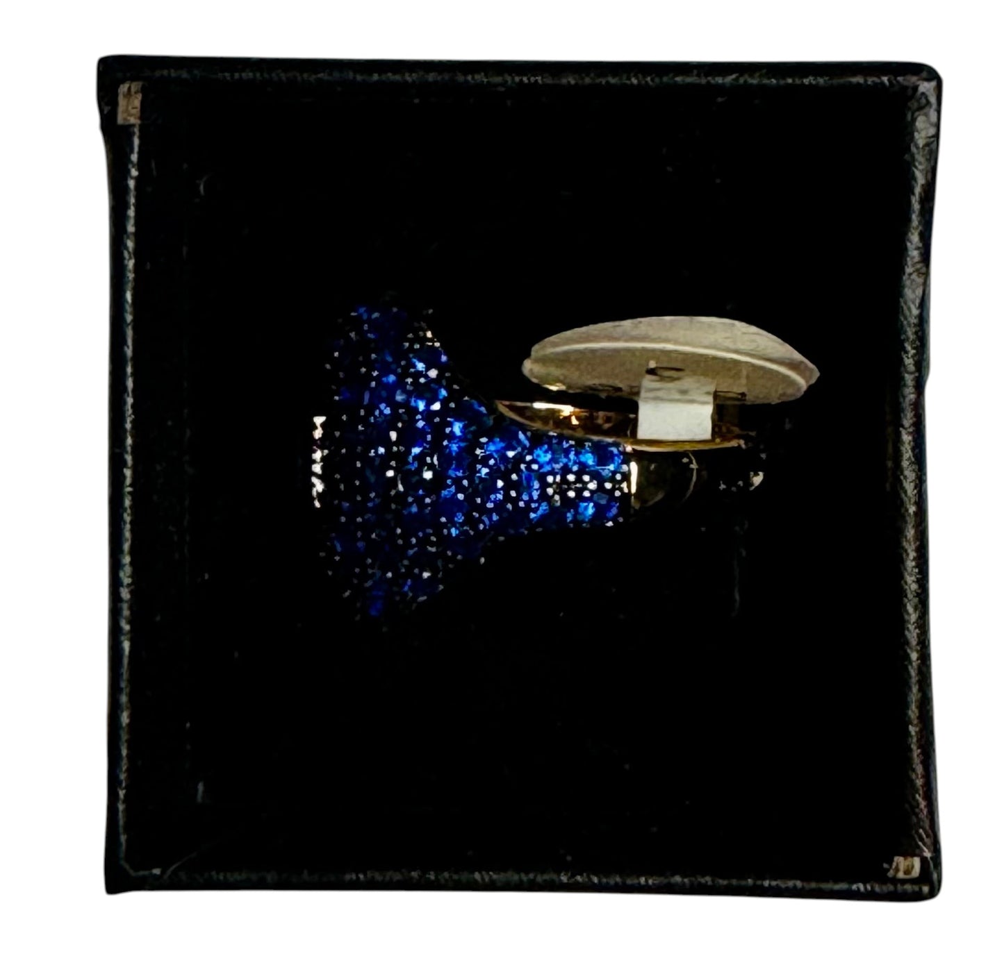 Barzel Blue Crystal & 18k Gold-Plated Studded Ring - Size 5 - Women's - New