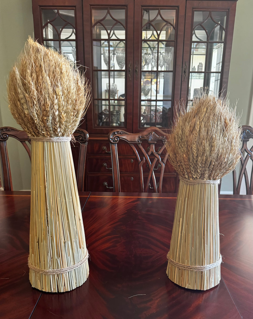 Tan Wheat Harvest Bundle Arrangement - Set of Two - New