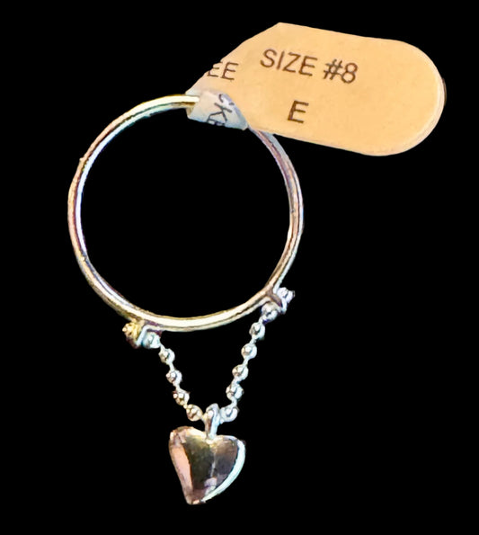 Sterling Silver Heart Charm Ring