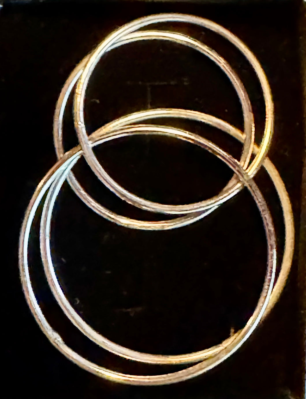 Sterling Silver Double Circle Drop Earrings