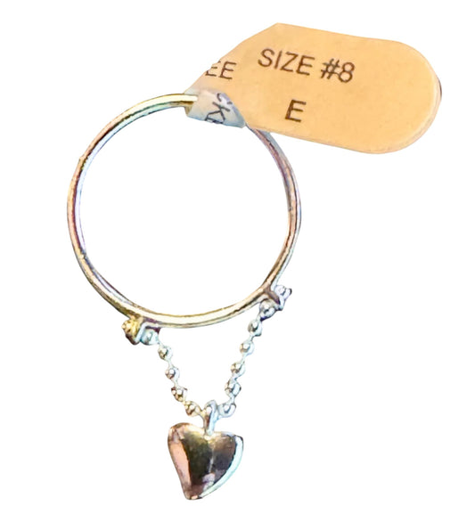 Sterling Silver Heart Charm Ring